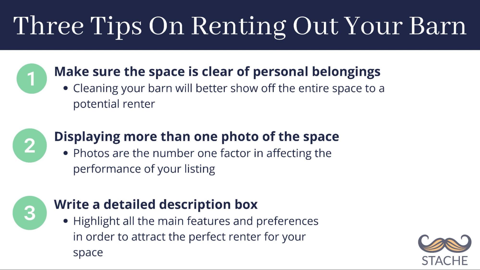 tips on renting out your barn